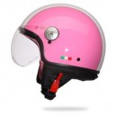 Casque demi jet A-Style rose