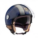 Casque demi jet A-Style double visière bleu