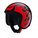 Casque moto Jet Caberg FREERIDE FLAME noir/rouge