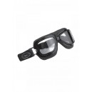 Lunettes moto classiques noir verre 1 pièce