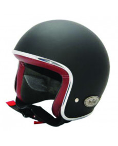 Casque Jet Baruffaldi Zar Noir Mat et Intérieur Rouge